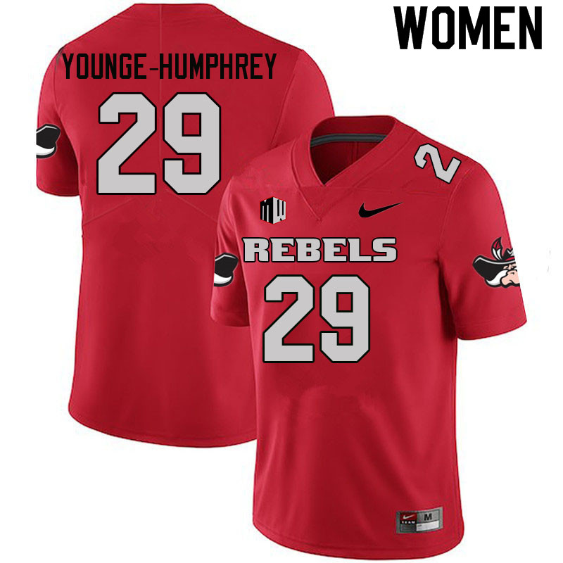 Women #29 Jordan Younge-Humphrey UNLV Rebels College Football Jerseys Sale-Scarlet - Click Image to Close